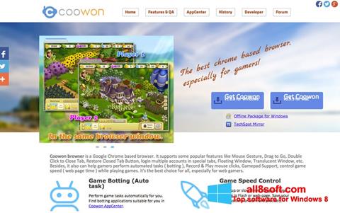 Captură de ecran Coowon Browser pentru Windows 8