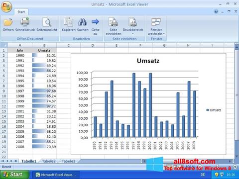 Captură de ecran Excel Viewer pentru Windows 8