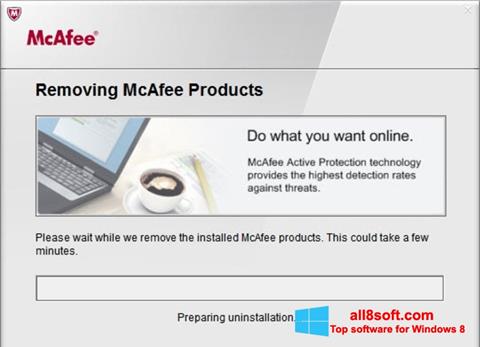 Captură de ecran McAfee Consumer Product Removal Tool pentru Windows 8