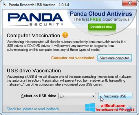 Captură de ecran Panda USB Vaccine pentru Windows 8