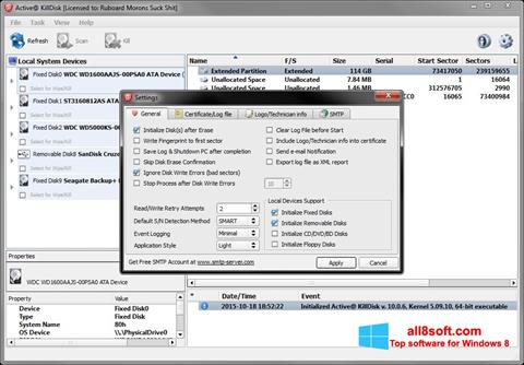 Captură de ecran Active KillDisk pentru Windows 8