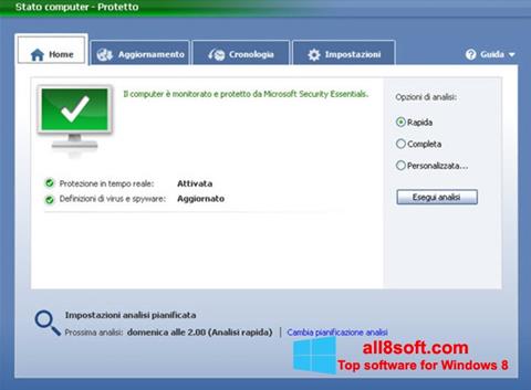 Captură de ecran Microsoft Security Essentials pentru Windows 8