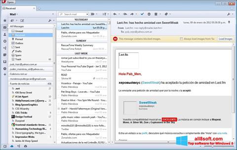 Captură de ecran Opera Mail pentru Windows 8