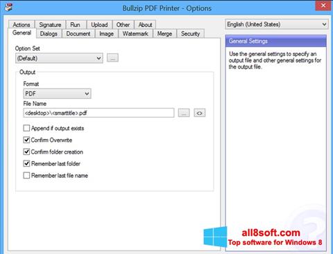 Captură de ecran BullZip PDF Printer pentru Windows 8