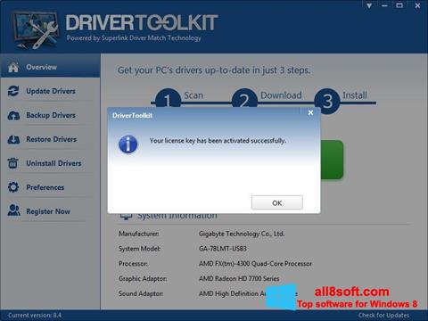 Captură de ecran Driver Toolkit pentru Windows 8