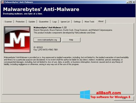 Captură de ecran Malwarebytes Anti-Malware Free pentru Windows 8