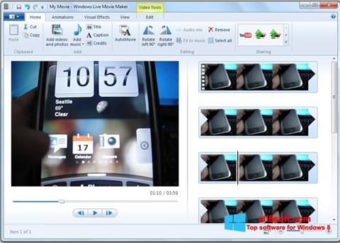 Captură de ecran Windows Live Movie Maker pentru Windows 8