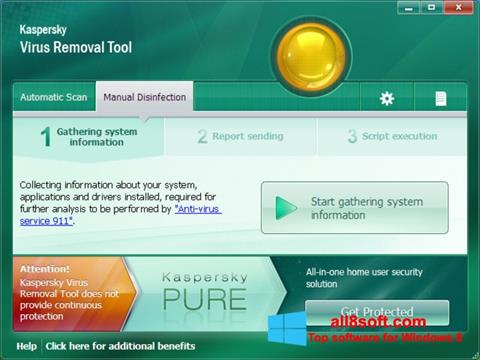 Captură de ecran Kaspersky Virus Removal Tool pentru Windows 8