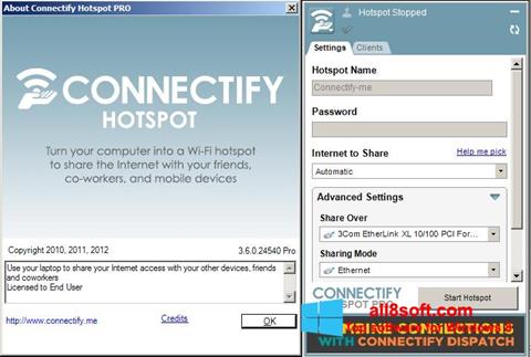 Captură de ecran Connectify Hotspot PRO pentru Windows 8