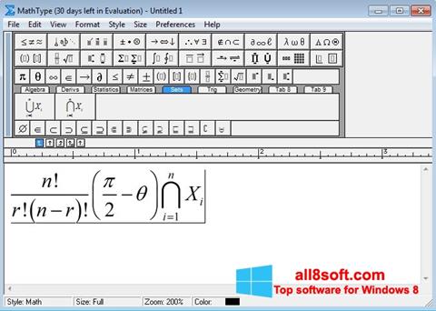 Captură de ecran MathType pentru Windows 8