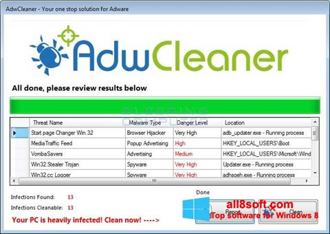 Captură de ecran AdwCleaner pentru Windows 8