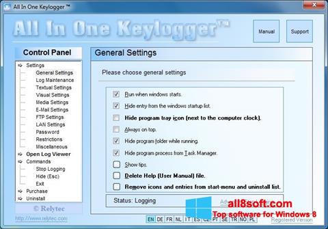 Captură de ecran Keylogger pentru Windows 8