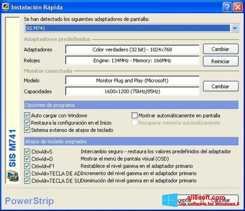 Captură de ecran PowerStrip pentru Windows 8
