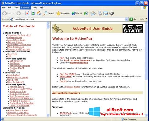 Captură de ecran ActivePerl pentru Windows 8