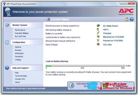Captură de ecran PowerChute Personal Edition pentru Windows 8