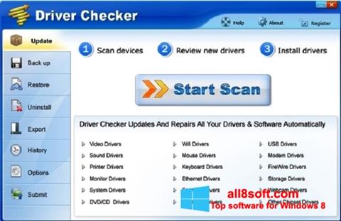Captură de ecran Driver Checker pentru Windows 8
