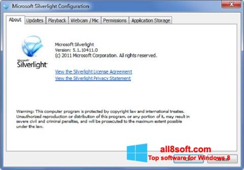 Captură de ecran Microsoft Silverlight pentru Windows 8
