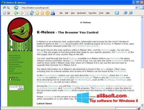 Captură de ecran K-Meleon pentru Windows 8