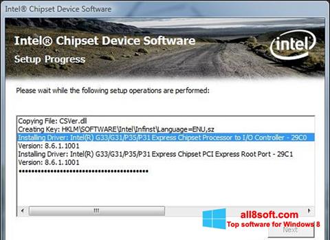 Captură de ecran Intel Chipset Device Software pentru Windows 8