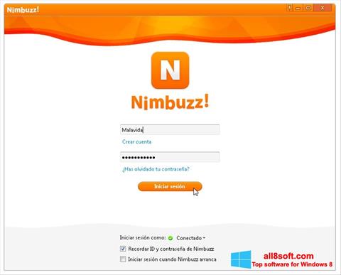 Captură de ecran Nimbuzz pentru Windows 8