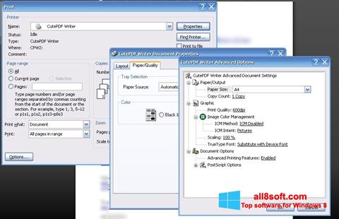 Captură de ecran CutePDF Writer pentru Windows 8
