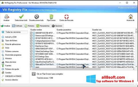 Captură de ecran Vit Registry Fix pentru Windows 8