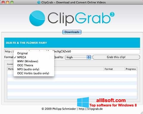 Captură de ecran ClipGrab pentru Windows 8
