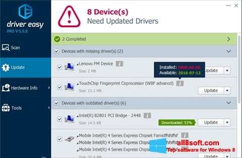 Captură de ecran Driver Easy pentru Windows 8