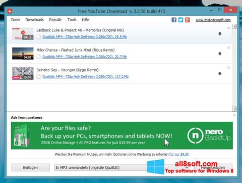 Captură de ecran Free YouTube Download pentru Windows 8