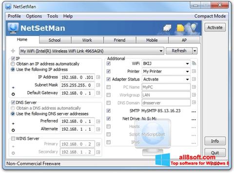 Captură de ecran NetSetMan pentru Windows 8