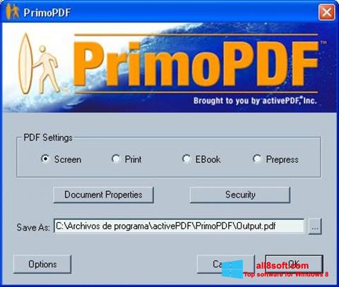 Captură de ecran PrimoPDF pentru Windows 8