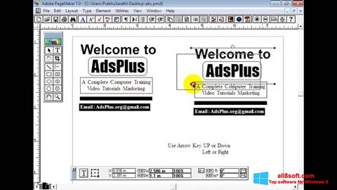 Captură de ecran Adobe PageMaker pentru Windows 8