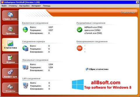 Captură de ecran Ashampoo Firewall pentru Windows 8