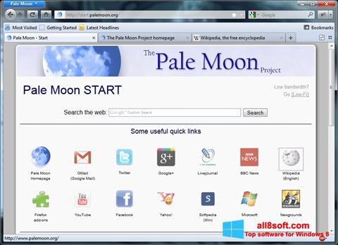 Captură de ecran Pale Moon pentru Windows 8