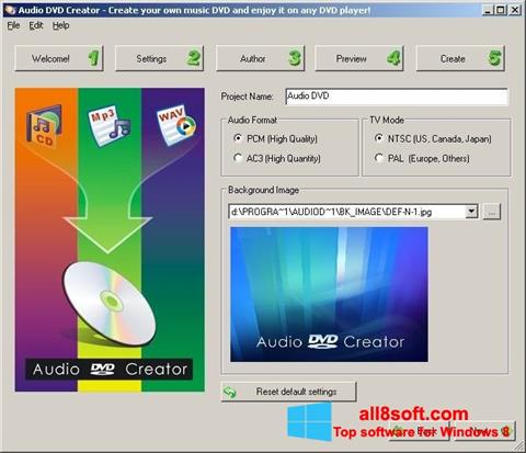 Captură de ecran Audio DVD Creator pentru Windows 8
