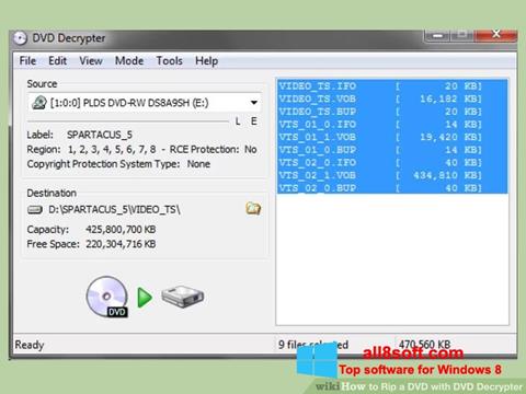 Captură de ecran DVD Decrypter pentru Windows 8