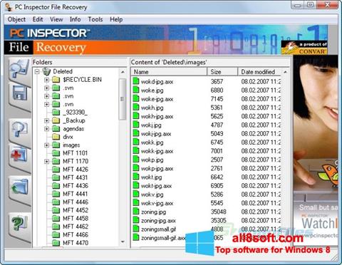Captură de ecran PC Inspector File Recovery pentru Windows 8