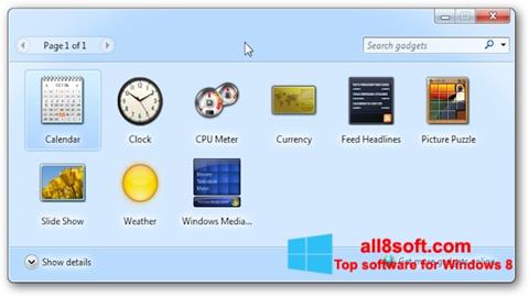 Captură de ecran 8GadgetPack pentru Windows 8