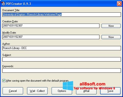 Captură de ecran PDFCreator pentru Windows 8