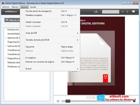 Captură de ecran Adobe Digital Editions pentru Windows 8