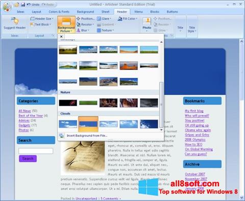 Captură de ecran Artisteer pentru Windows 8