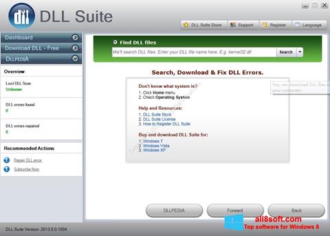 Captură de ecran DLL Suite pentru Windows 8