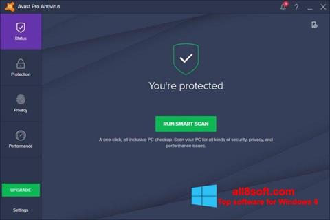 Captură de ecran Avast! Pro Antivirus pentru Windows 8