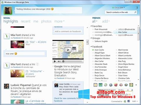 Captură de ecran Windows Live Messenger pentru Windows 8