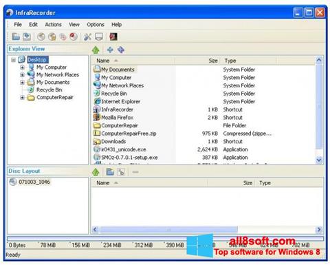 Captură de ecran InfraRecorder pentru Windows 8