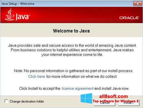 Captură de ecran Java Runtime Environment pentru Windows 8