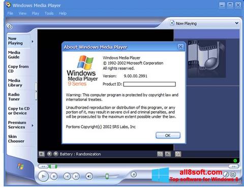 Captură de ecran Windows Media Player pentru Windows 8
