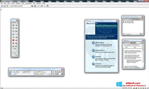 Captură de ecran Macromedia Dreamweaver pentru Windows 8