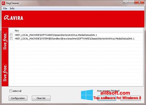 Captură de ecran Avira Registry Cleaner pentru Windows 8