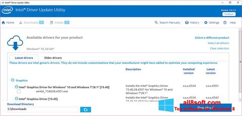 Captură de ecran Intel Driver Update Utility pentru Windows 8